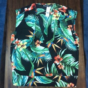 Tropical print shell